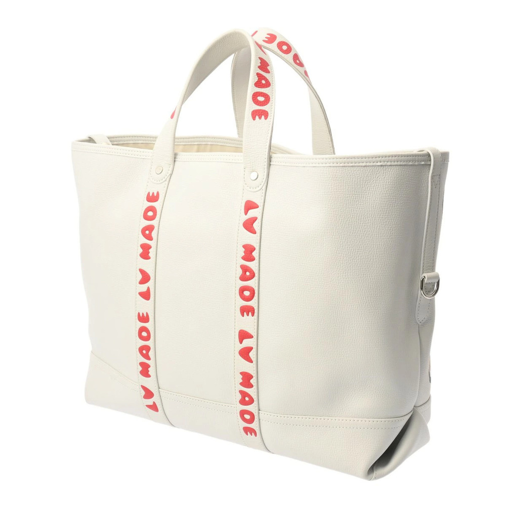 Louis Vuitton NIGO Leather Collaboration Bag Tote White Trolley